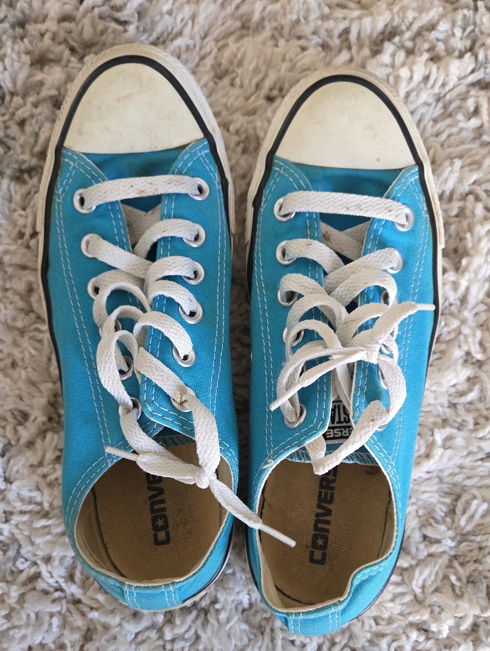 Converse Low-Top Sneakers in Teal with White Accents